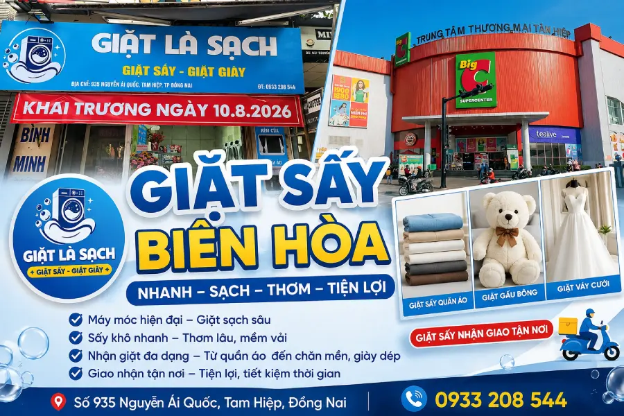 Tiệm Giặt Sấy Gần GO! Tân Hiệp